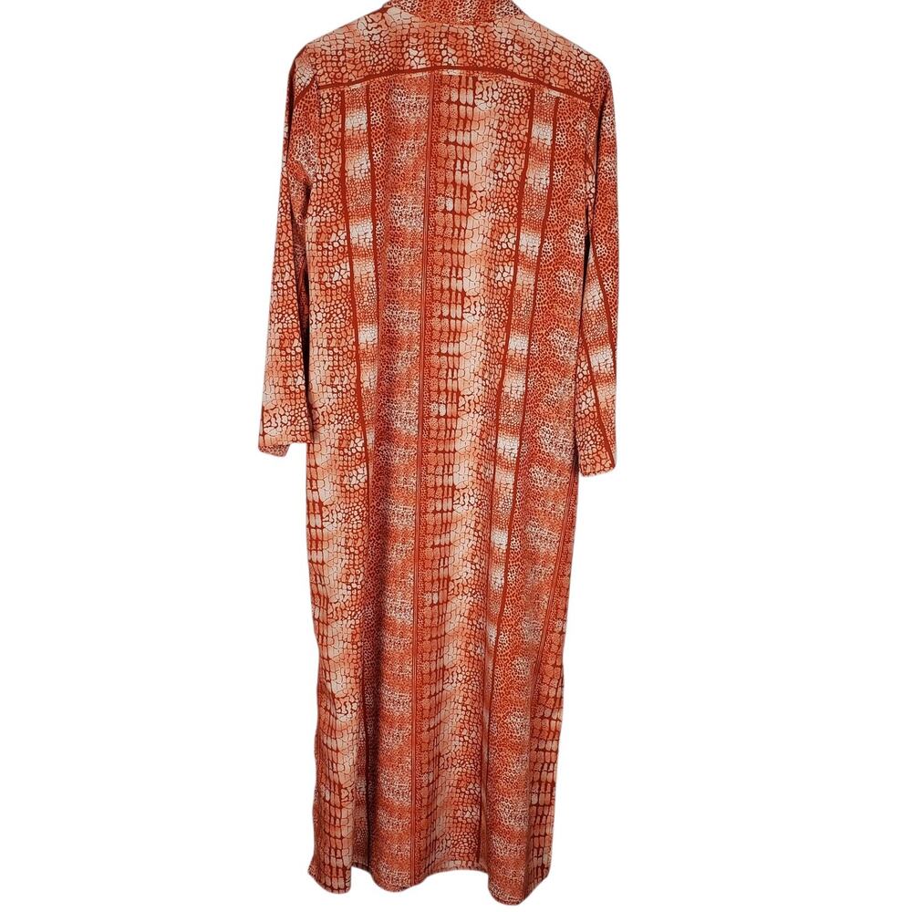 NATORI Panther Zip Caftan Dress Size S Kaftan Long Sleeve Nightgown Lounge Maxi - Picture 4 of 13